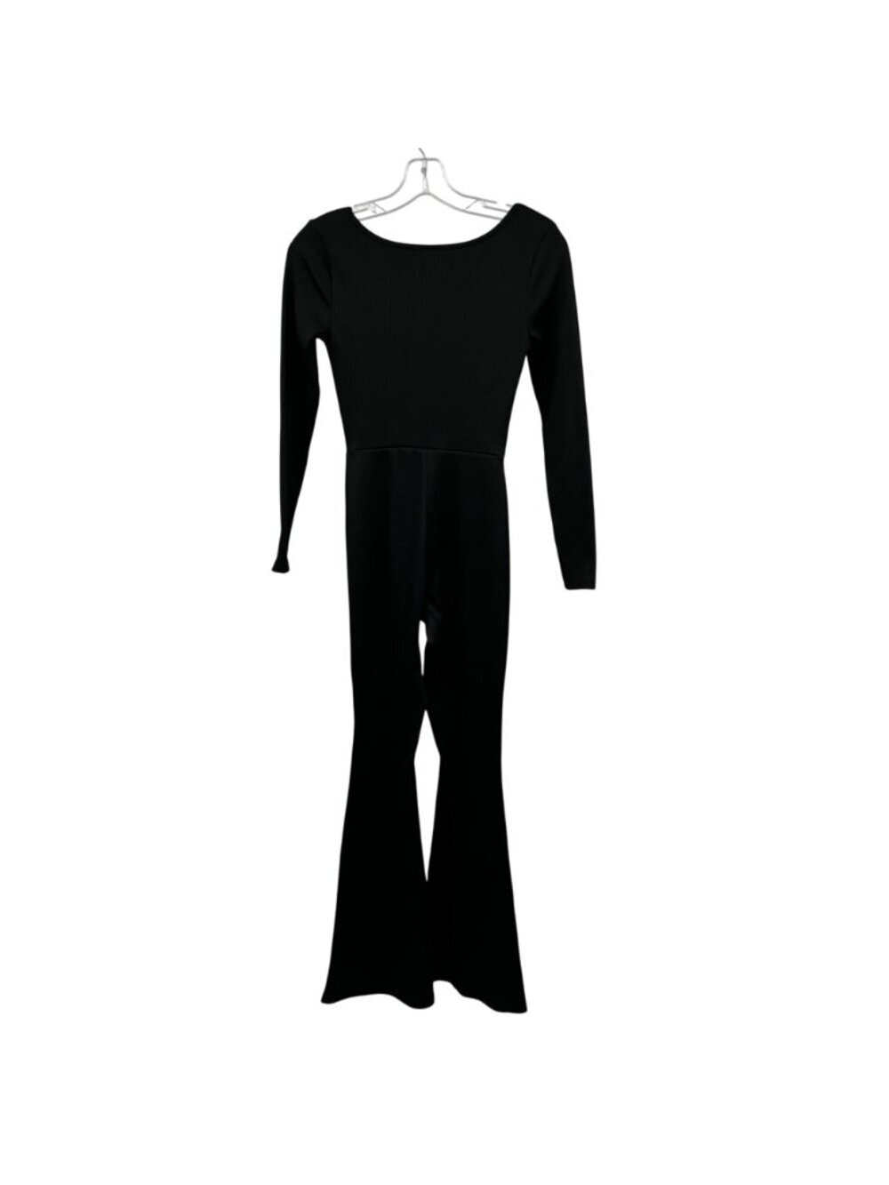 Wild Fable Womens Jumpsuit Flare Leg Long Sleeve Ribbed Black Size Small - Picture 7 of 9